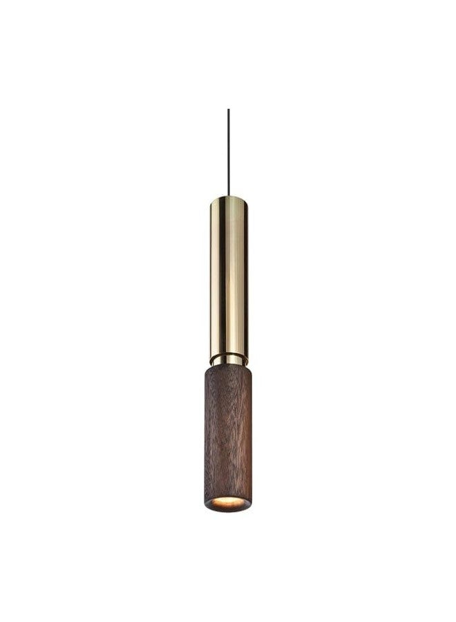 Glowave Modern Aluminium Cylindrical Pendant Hanging Light (Wooden Golden 882) - Image 4